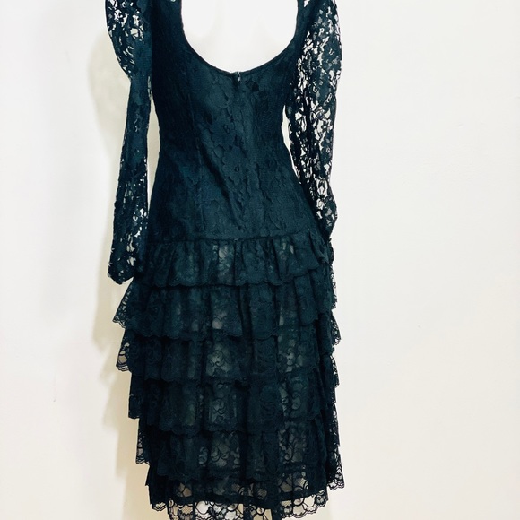 Wednesday Dresses Collections / Beene Black Lace Dress with ruffles - Picture 13 of 16